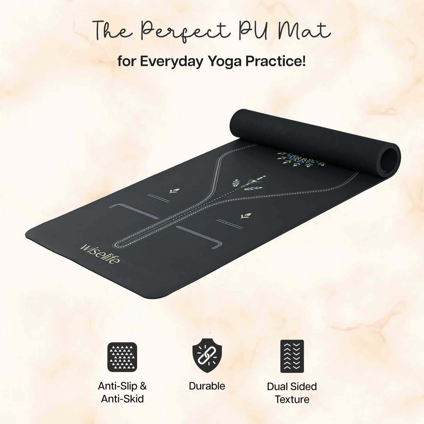 PU Printed Mat 6 mm- Frosted Black