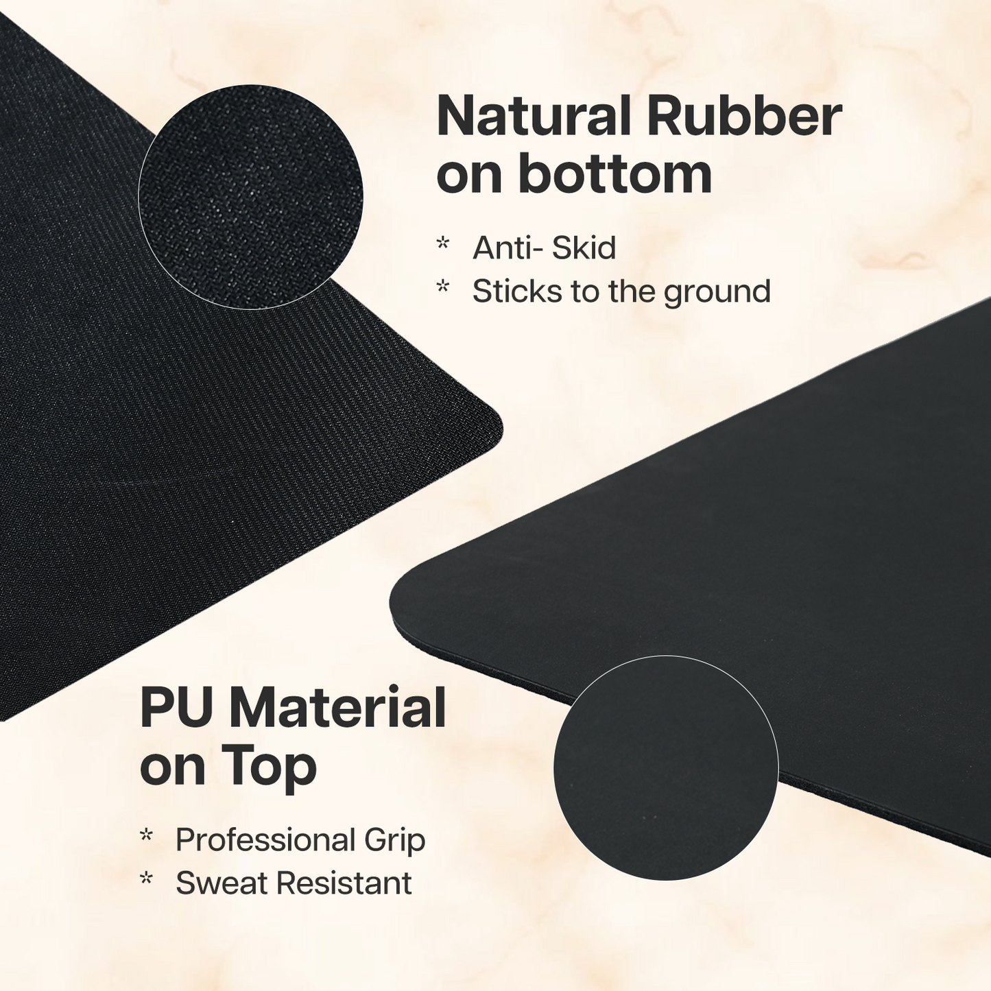 PU Printed Mat 6 mm- Frosted Black