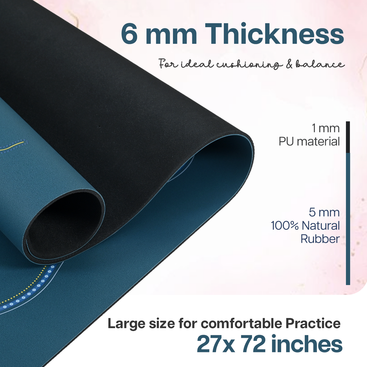 PU Printed Mat 6 mm- Frosted Blue