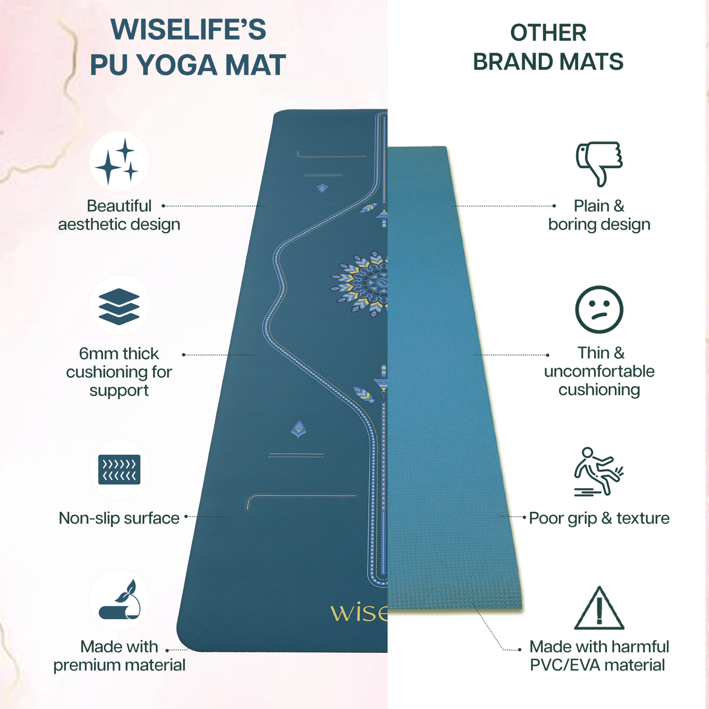 PU Printed Mat 6 mm- Frosted Blue