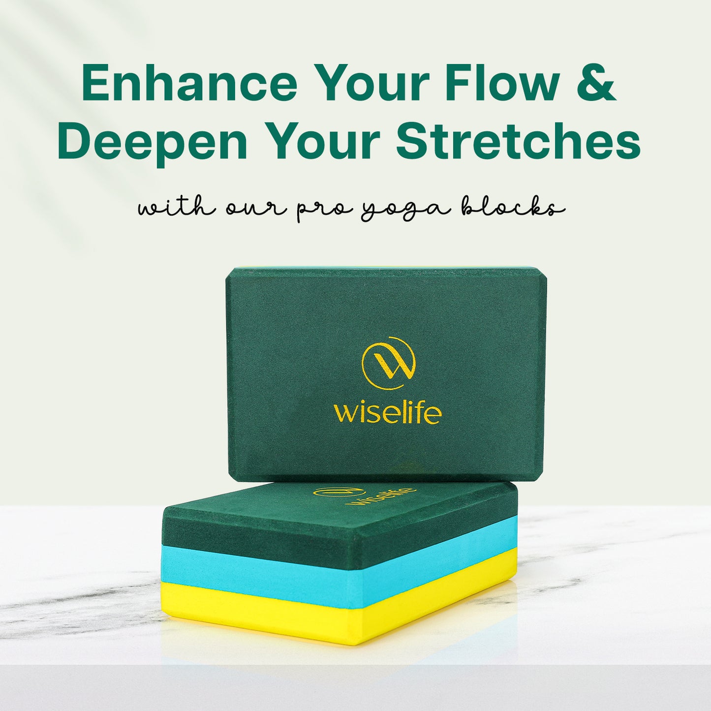 Yoga Blocks-Dark Green & Yellow