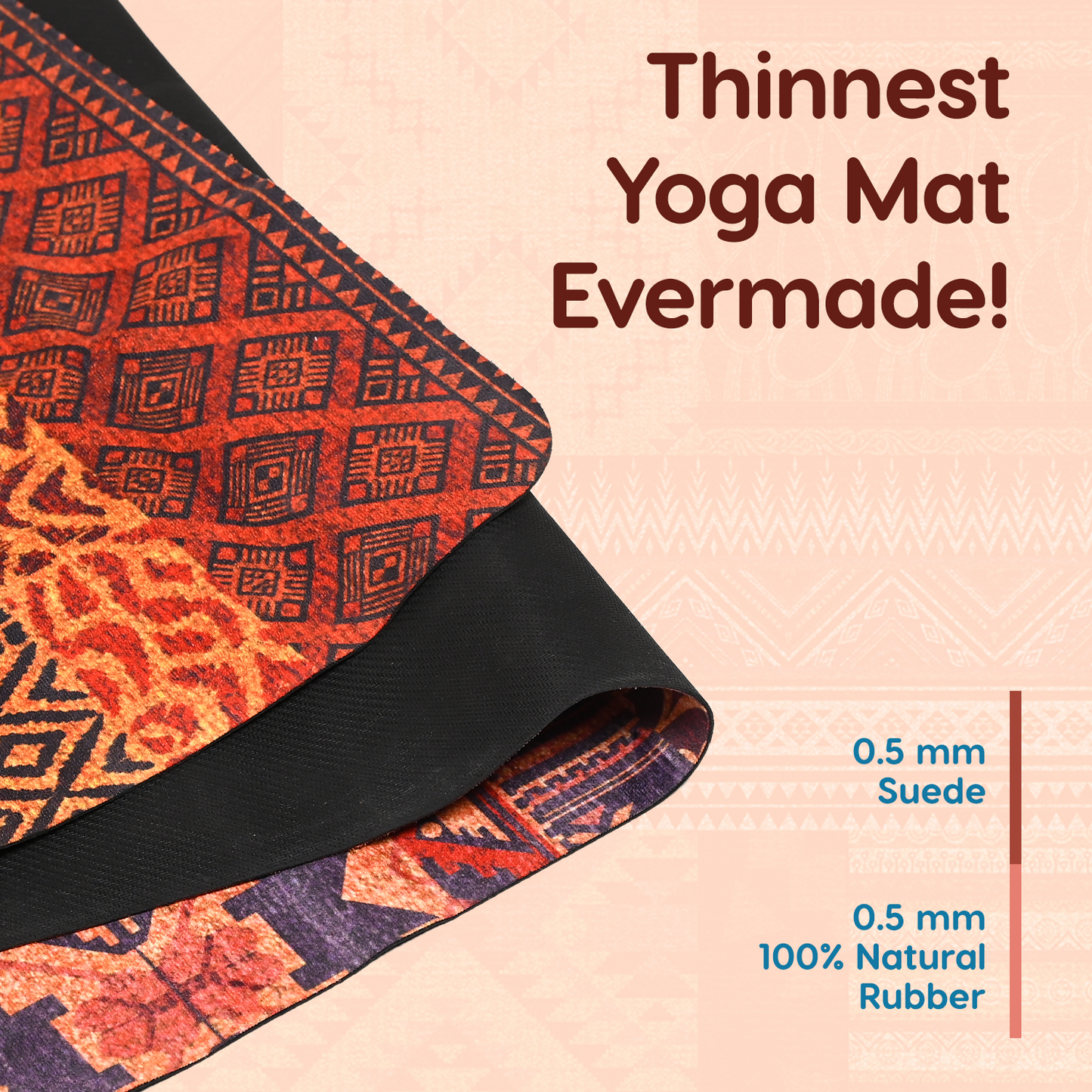 Travel Yoga Mat-Foldable-Marakesh-1 mm thickness-with carry bag