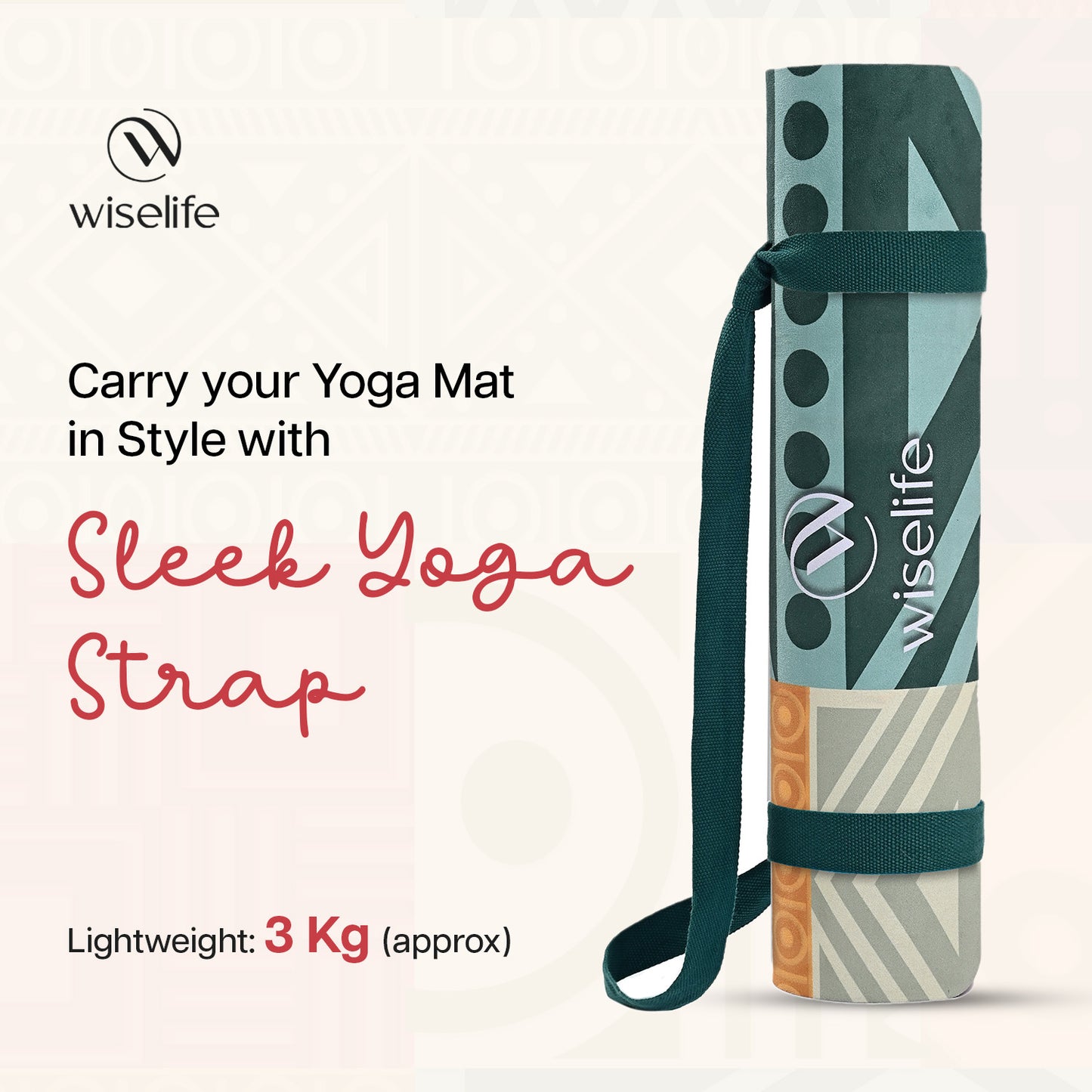 MIcrofibre suede and Natural Rubber Yoga Mat 6 mm- Bohemain