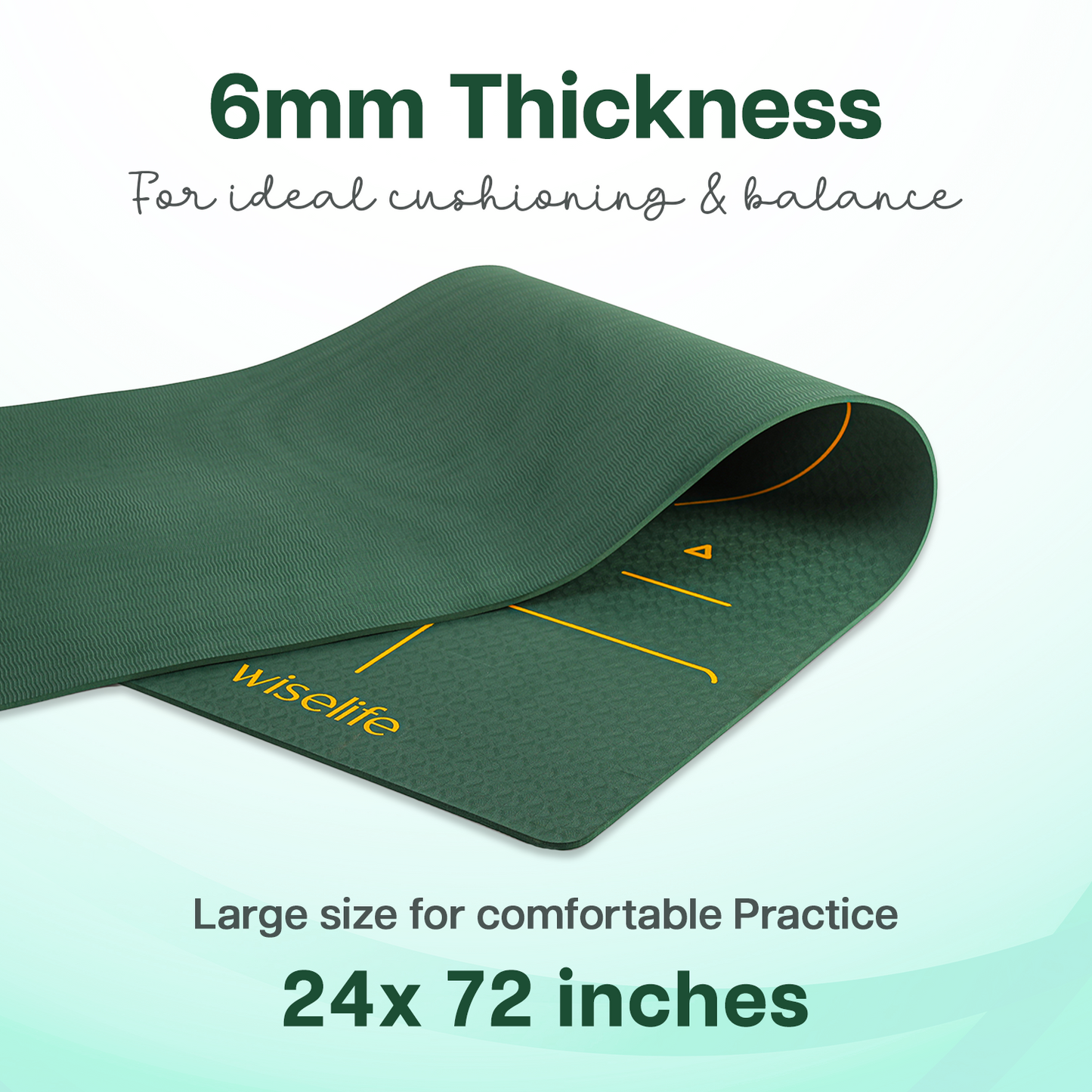 True Alignment Yoga Mat 6 mm-Green