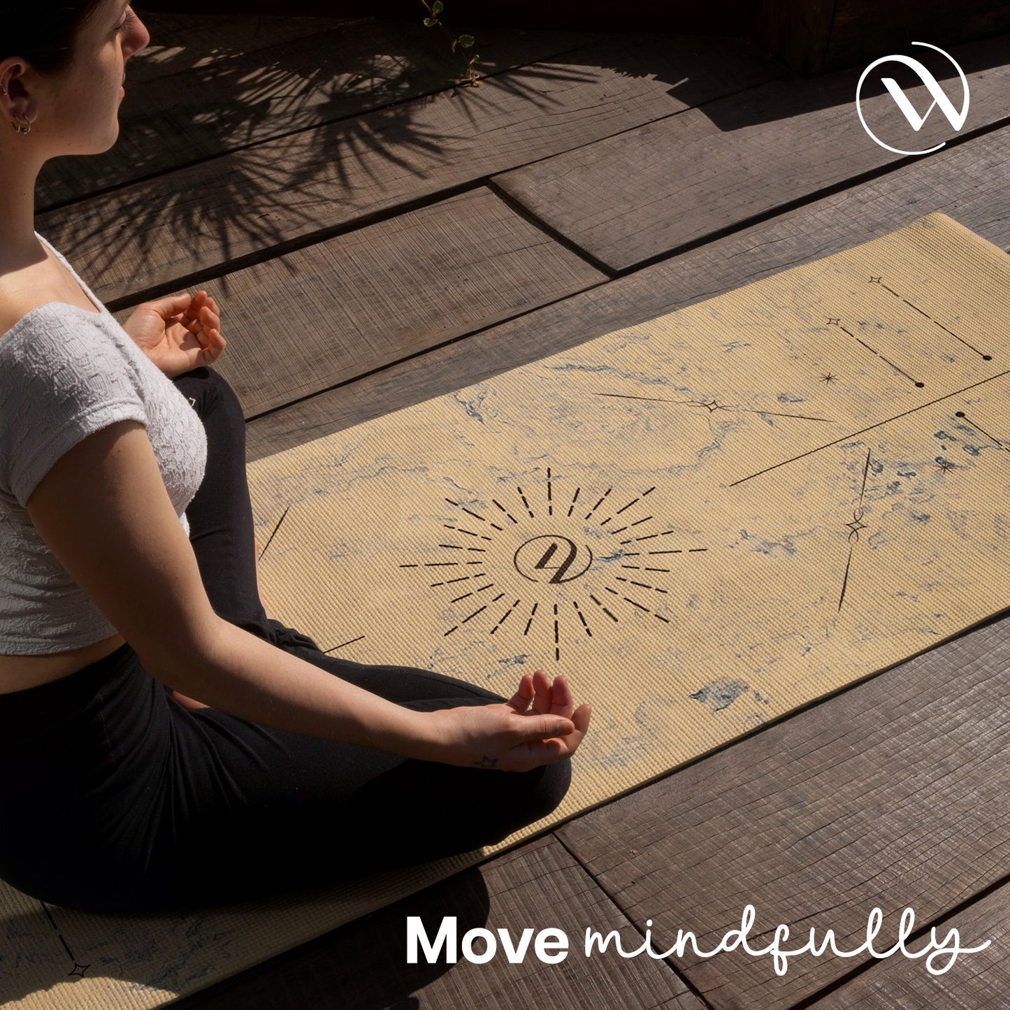 Dual Layer Alignment Yoga Mat 6 mm -Wooden