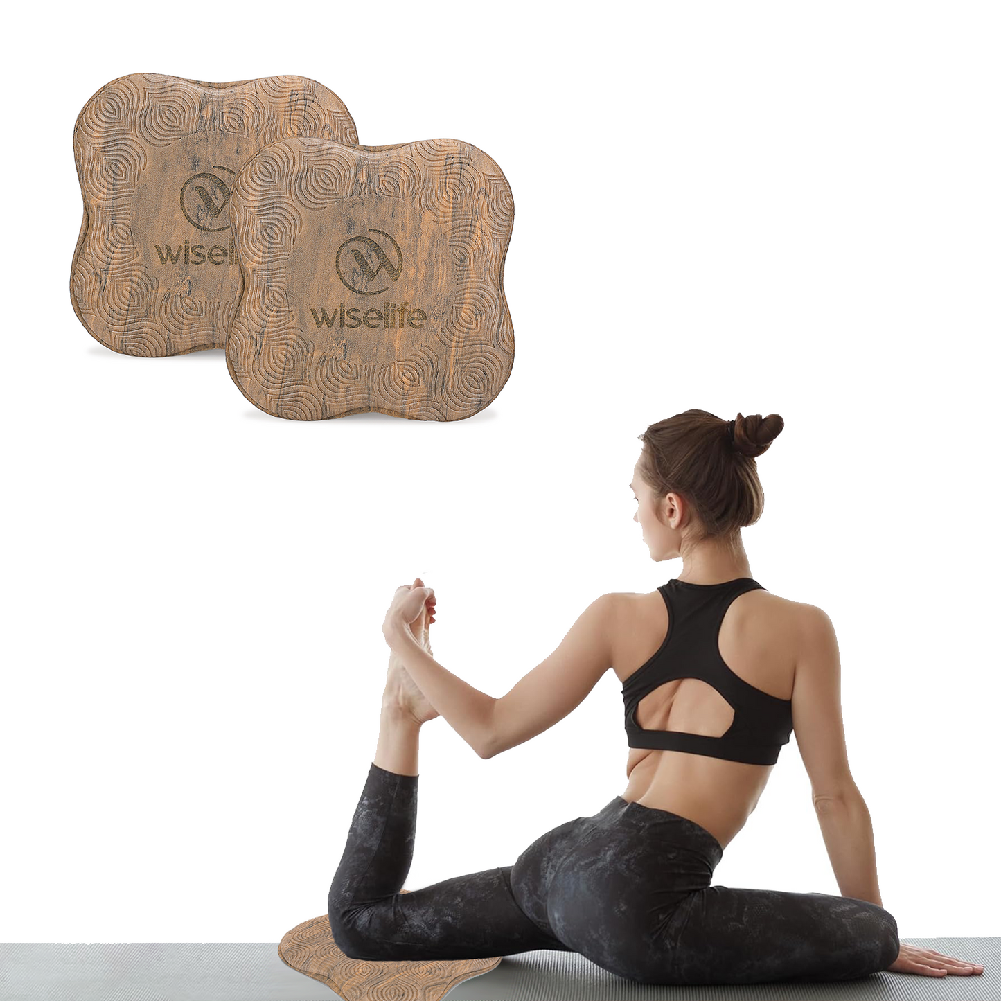 Yoga Knee Pad Pair-Brown Marble