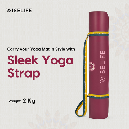 PU & Natural Rubber Alignment Yoga Mat- Wine
