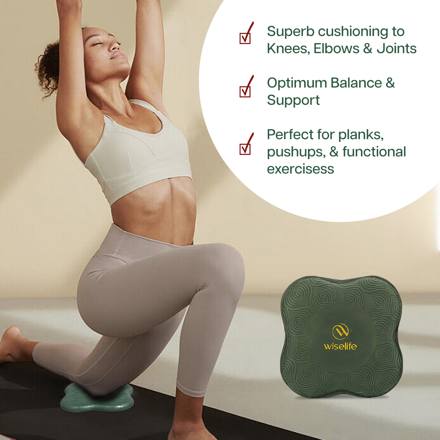 Yoga Knee Pad Pair-Green
