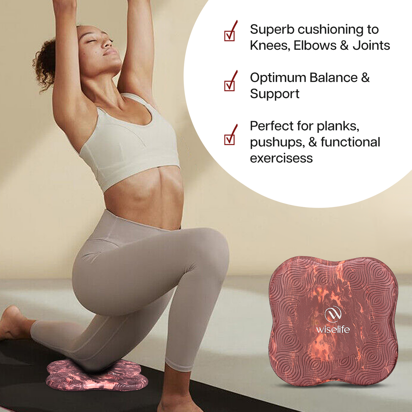 Yoga Knee Pad Pair-Maroon