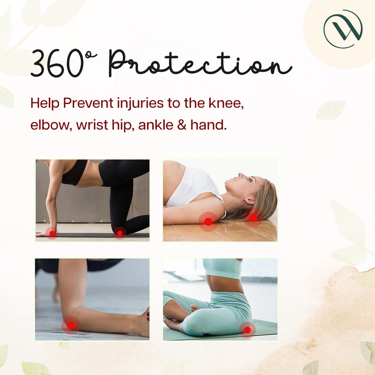 Yoga Knee Pad Pair-Maroon