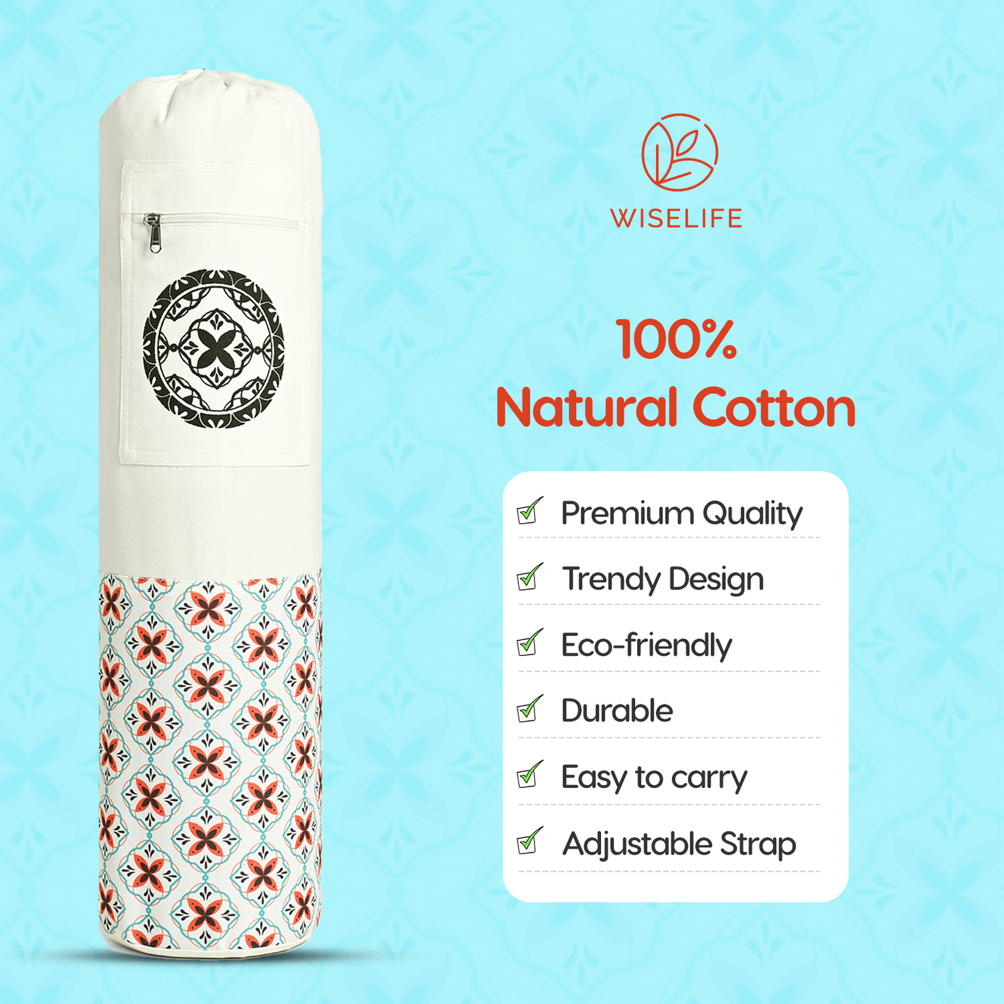 Yoga Mat Bag- Floral White