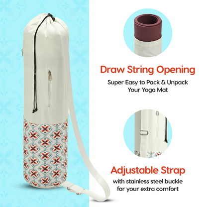 Yoga Mat Bag- Floral White