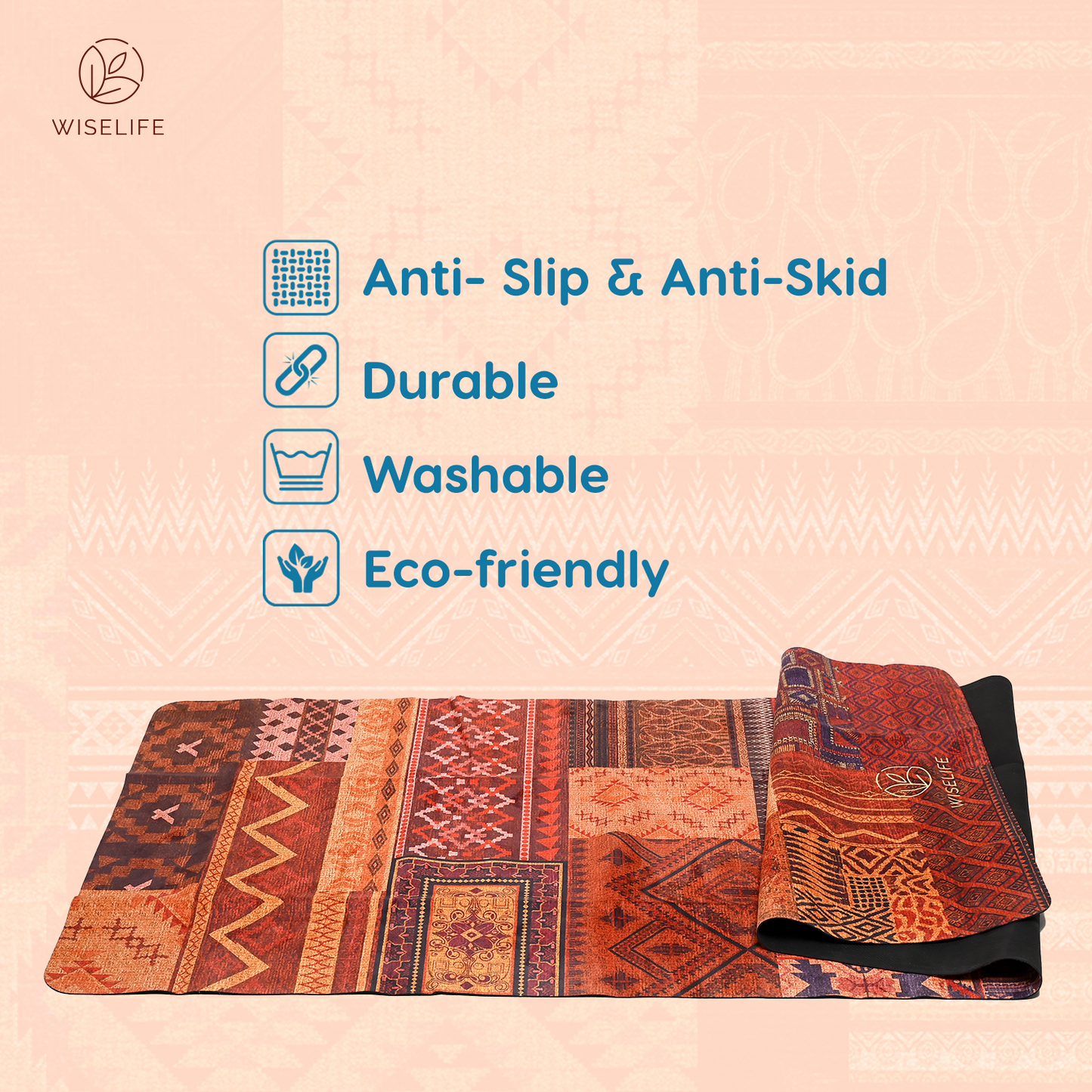 Travel Yoga Mat-Foldable-Marakesh-1 mm thickness-with carry bag