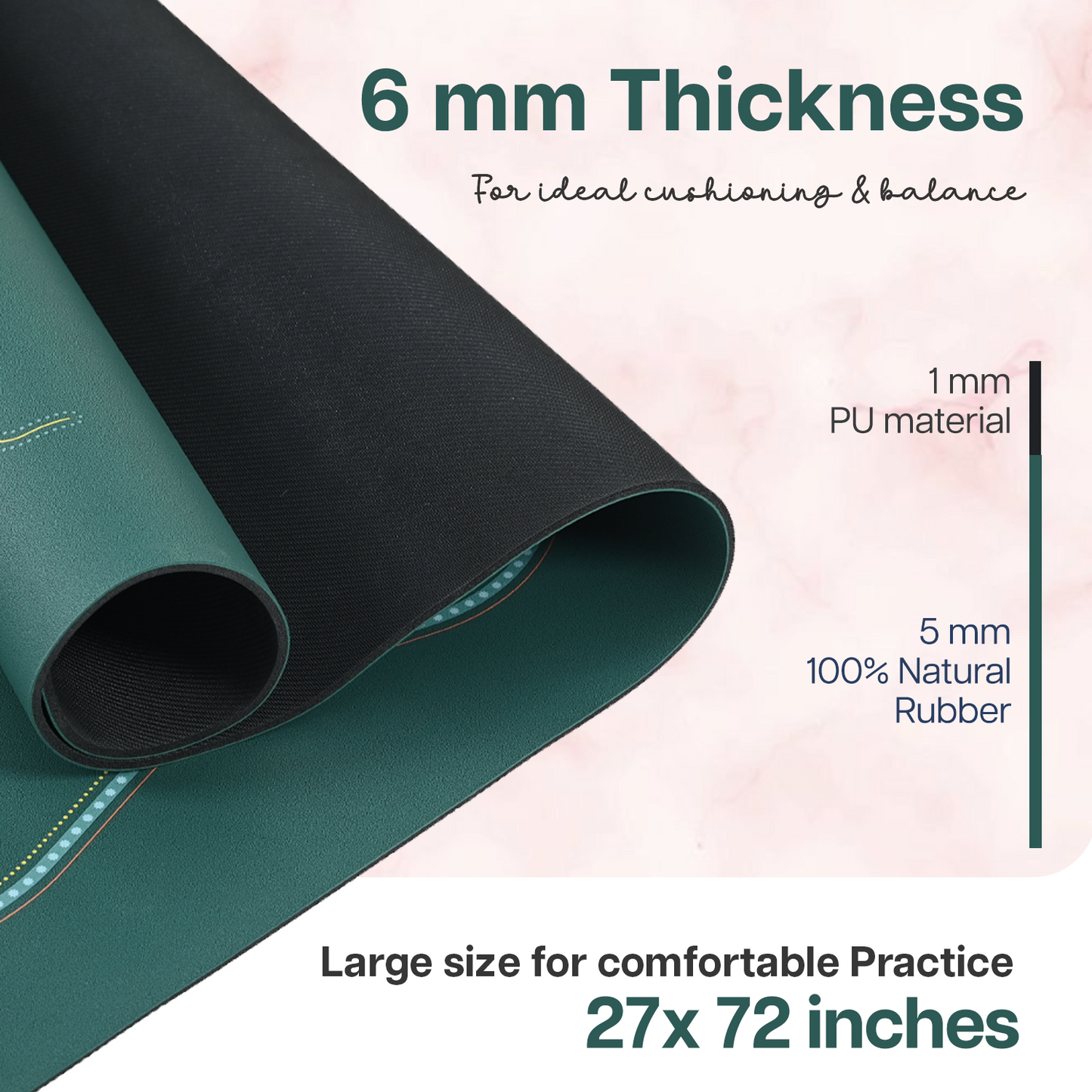 PU Printed Mat 6 mm- Frosted Green
