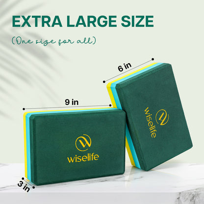 Yoga Blocks-Dark Green & Yellow