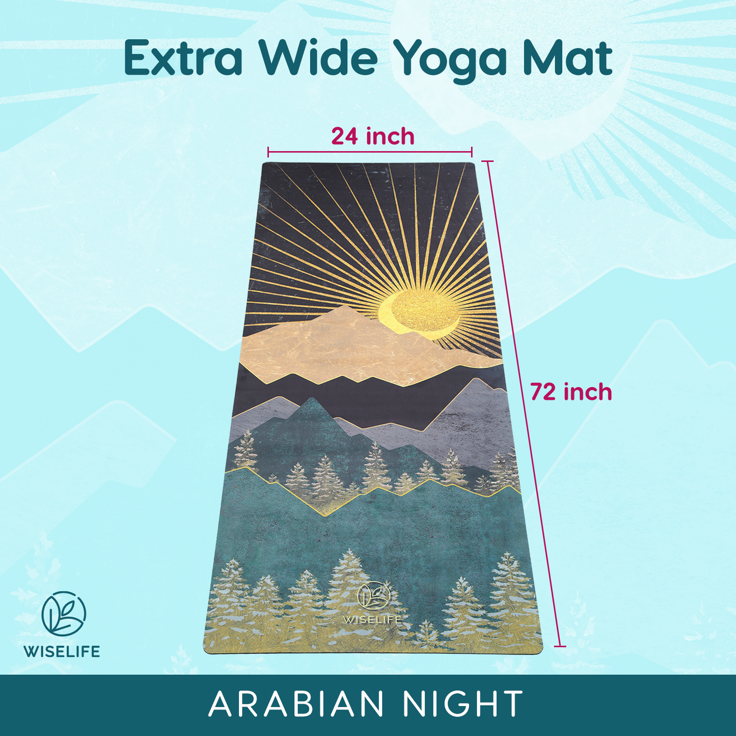 Travel Yoga Mat-Foldable-Arabian Night-1 mm thickness-with carry bag