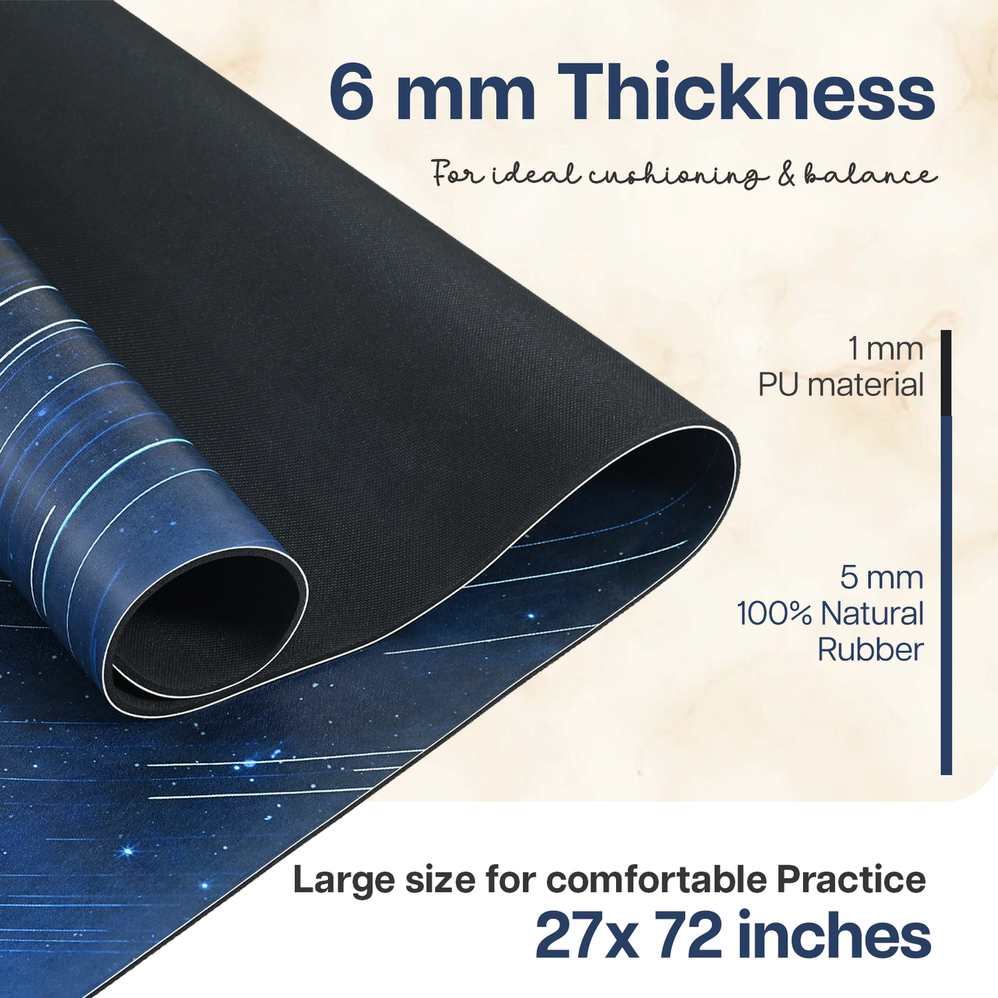 Premium Printed Mat-Night Sky-Extra Wide and ideal thickness