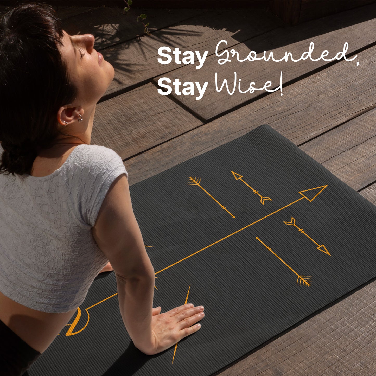 BOHO Alignment Yoga Mat- 8 mm thickness-Black