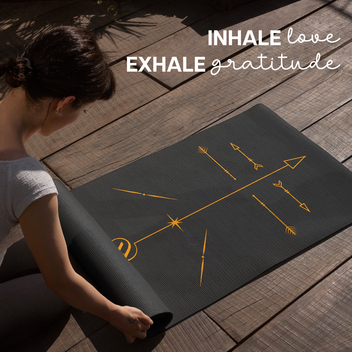 BOHO Alignment Yoga Mat- 8 mm thickness-Black