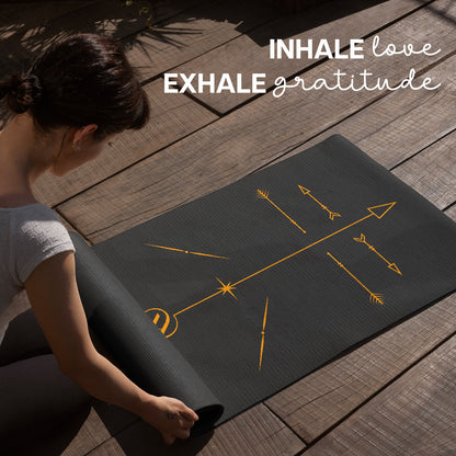 BOHO Alignment Yoga Mat- 8 mm thickness-Black