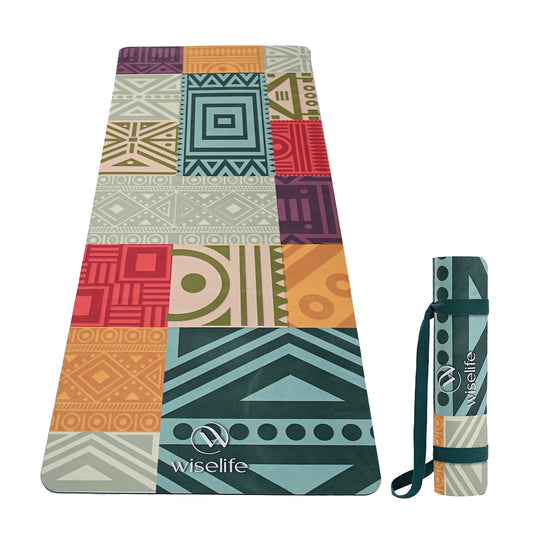 MIcrofibre suede and Natural Rubber Yoga Mat 6 mm- Bohemain