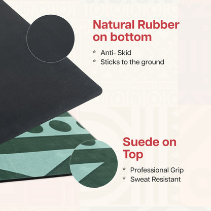 MIcrofibre suede and Natural Rubber Yoga Mat 6 mm- Bohemain