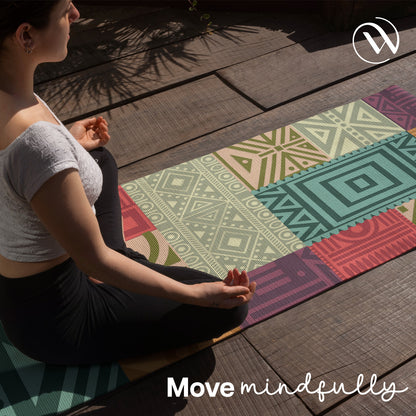 MIcrofibre suede and Natural Rubber Yoga Mat 6 mm- Bohemain