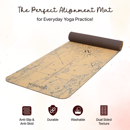 Dual Layer Alignment Yoga Mat 6 mm -Wooden