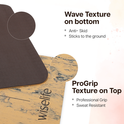 Dual Layer Alignment Yoga Mat 6 mm -Wooden