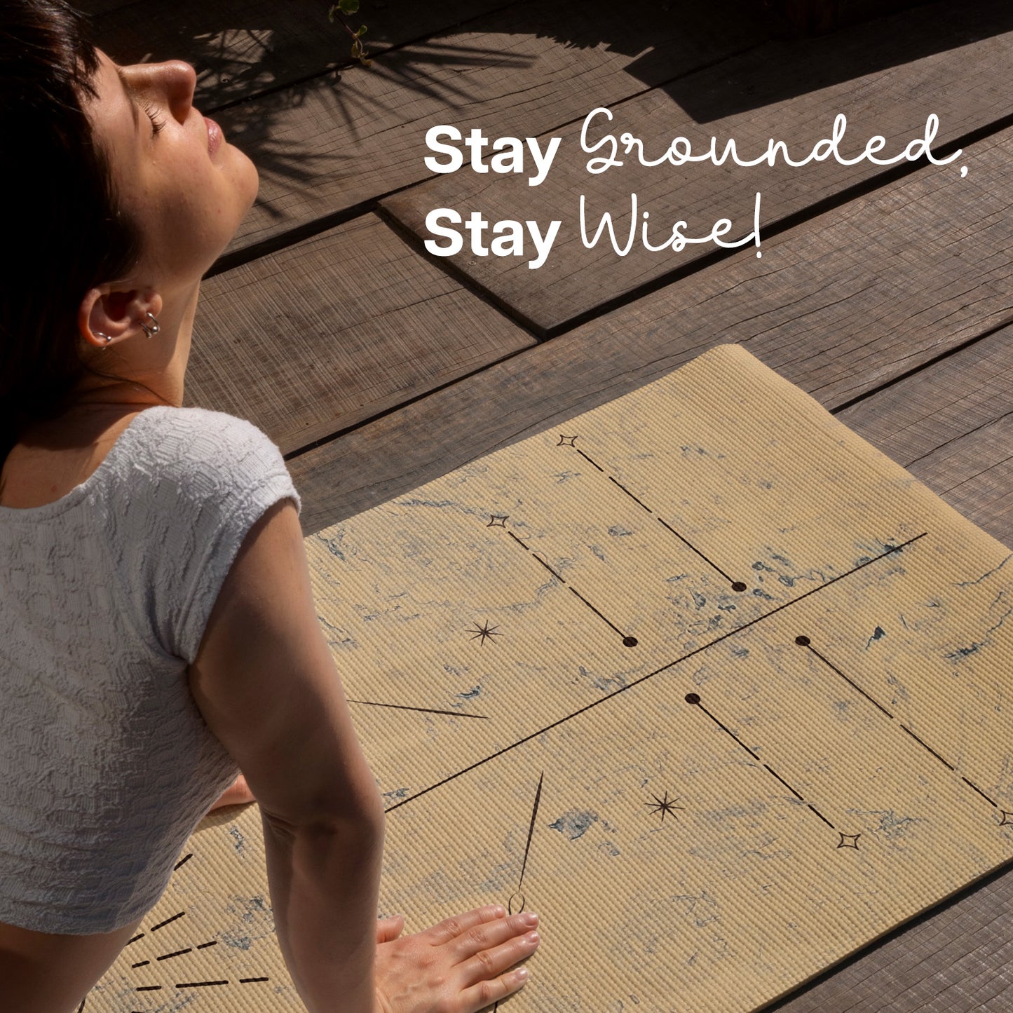 Dual Layer Alignment Yoga Mat 6 mm -Wooden